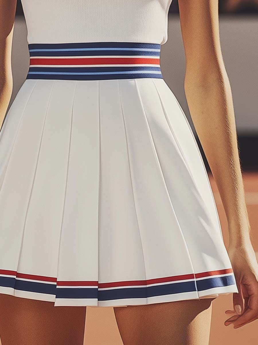 【Envío en 24 horas】Vestido corto de tenis plisado con chaleco deportivo de moda