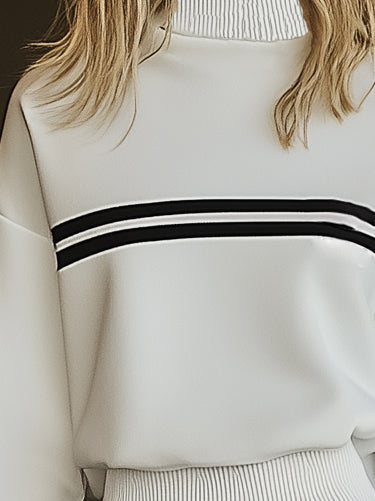 【Envío en 24 horas】Sudadera deportiva de rayas de moda con minivestido de manga larga
