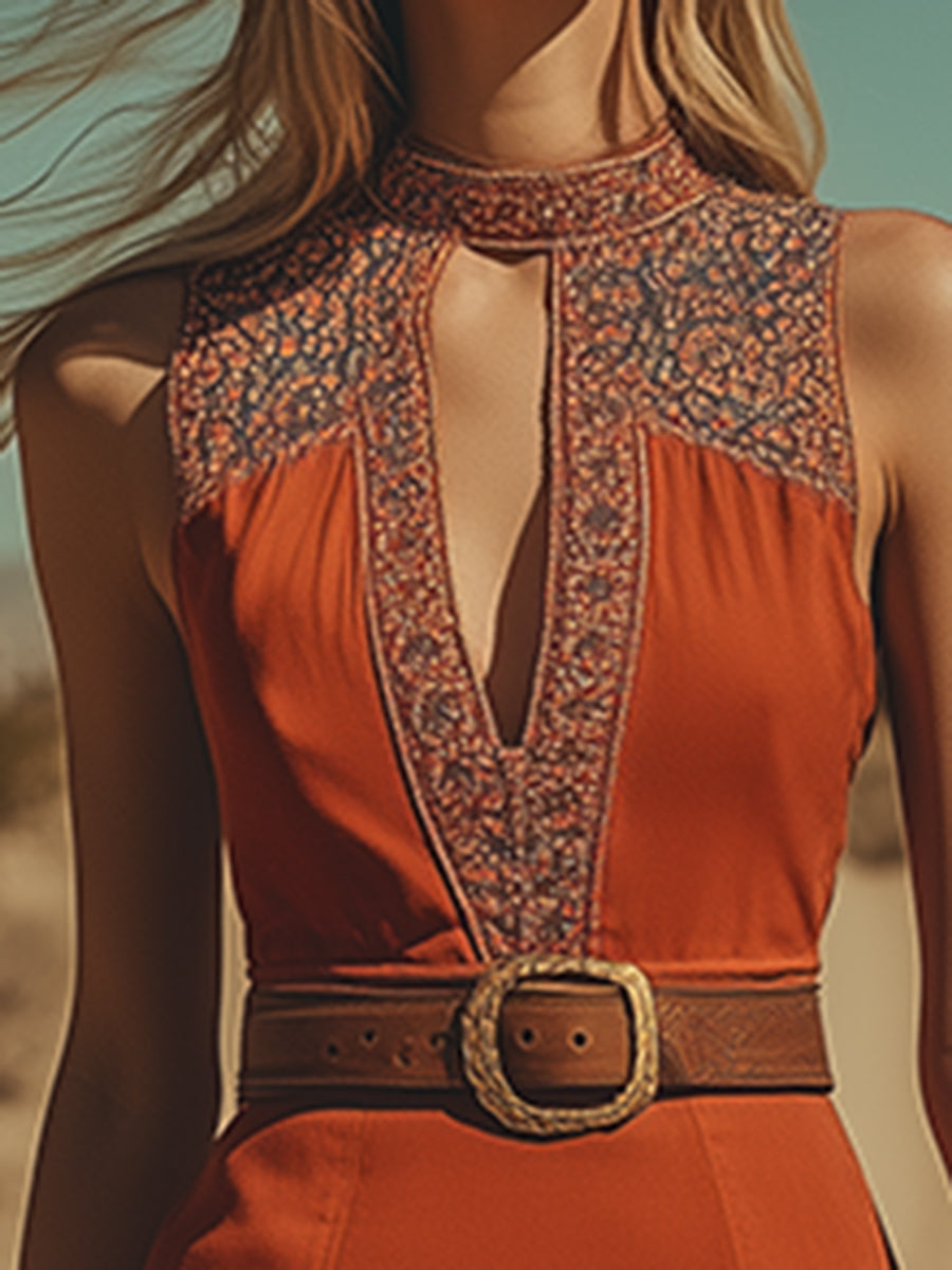 【Envío en 24 horas】Vestido mini sin mangas con borlas, estilo retro y moderno