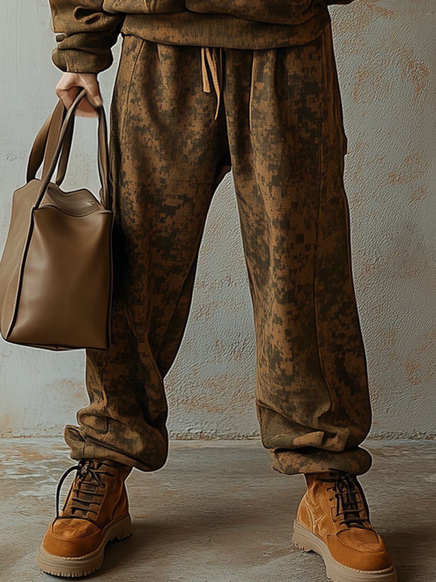 【Envío en 24 horas】Sudadera con capucha y leggings de camuflaje retro de moda, traje de dos piezas