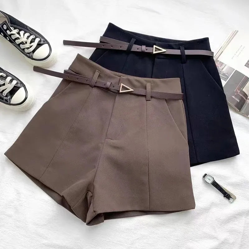 Chic A - Line Belted Women's Shorts - Stylunna