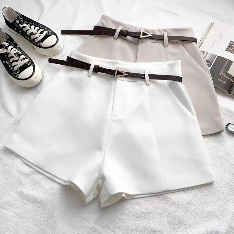 Chic A - Line Belted Women's Shorts - Stylunna