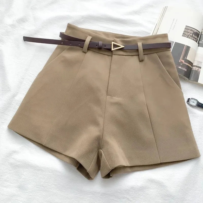 Chic A - Line Belted Women's Shorts - Stylunna