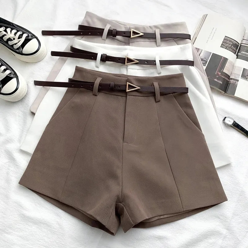 Chic A - Line Belted Women's Shorts - Stylunna