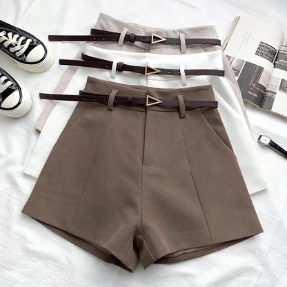 Chic A - Line Belted Women's Shorts - Stylunna