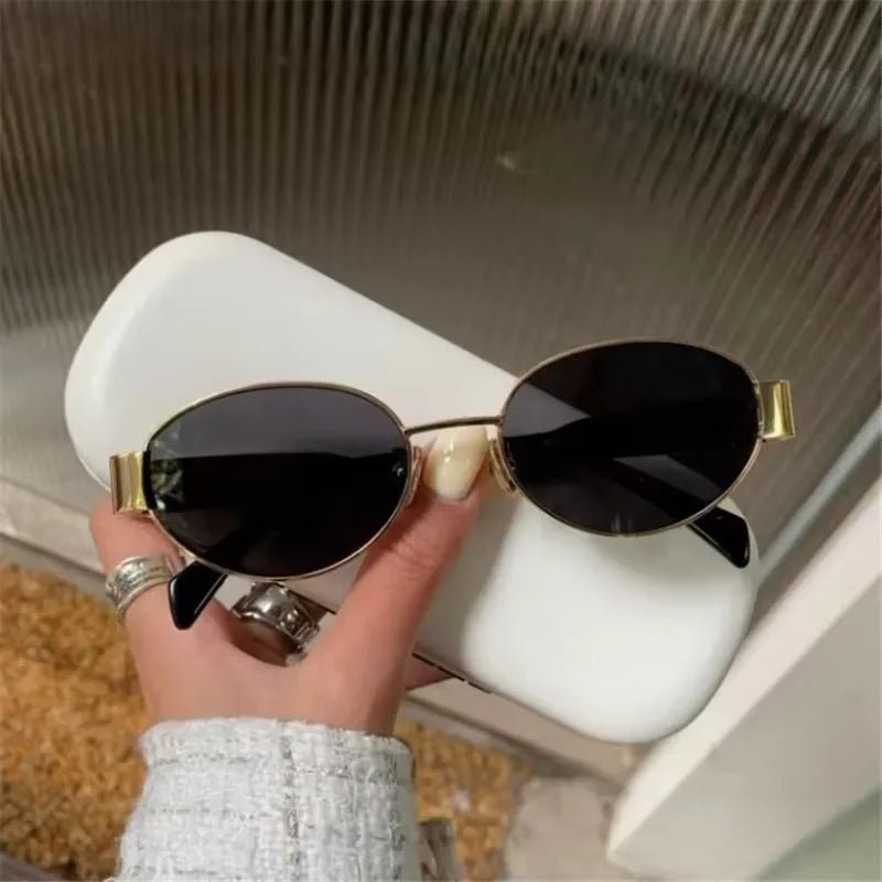 Chic Oval Metal Sunglasses - Stylunna