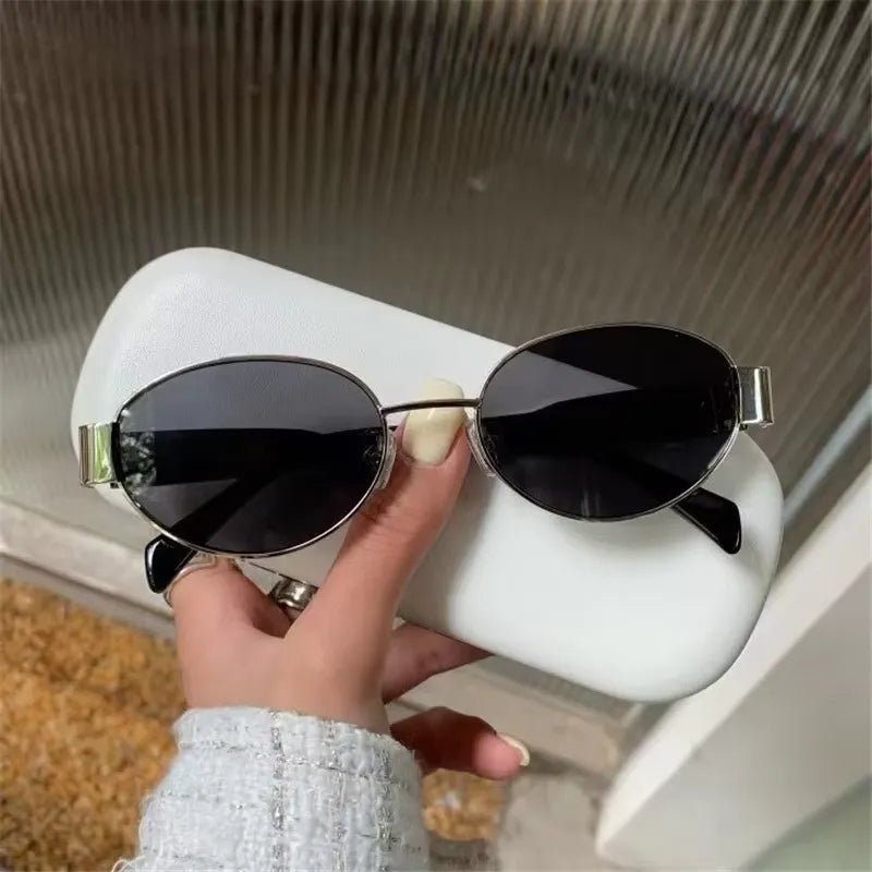 Chic Oval Metal Sunglasses - Stylunna