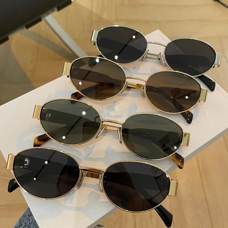 Chic Oval Metal Sunglasses - Stylunna