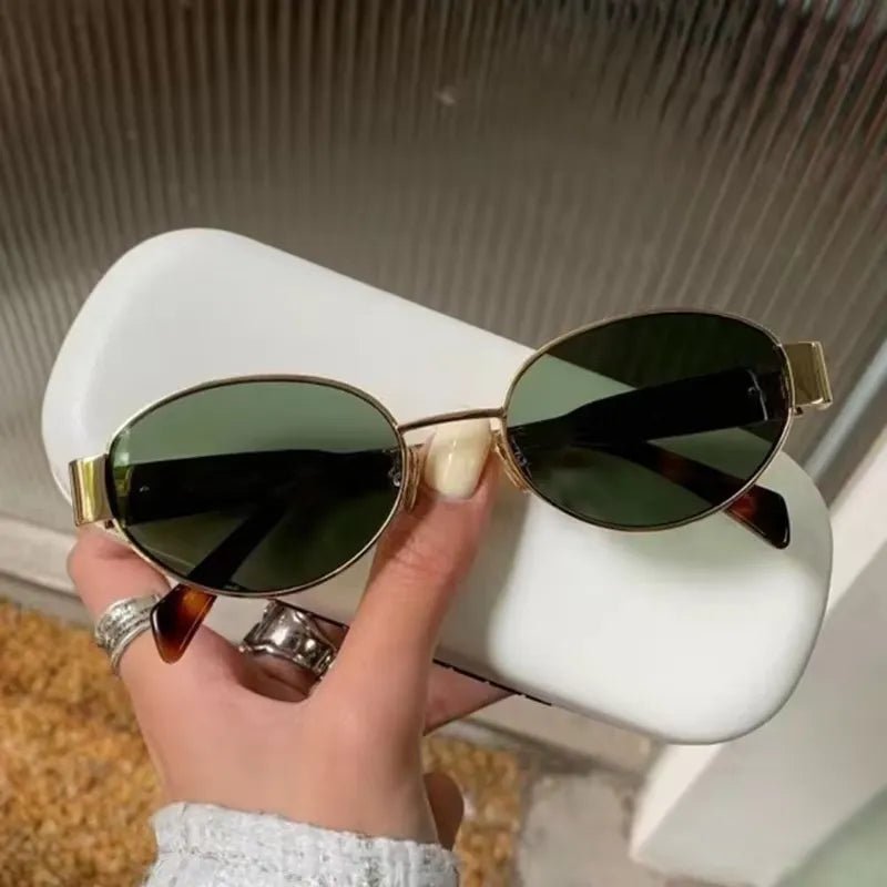 Chic Oval Metal Sunglasses - Stylunna