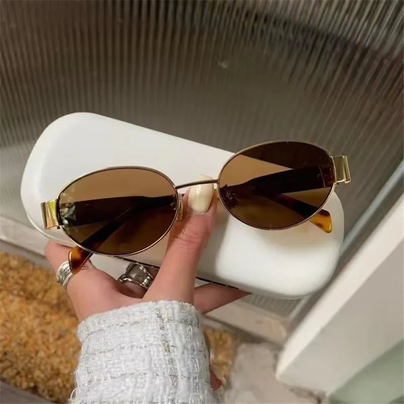 Chic Oval Metal Sunglasses - Stylunna