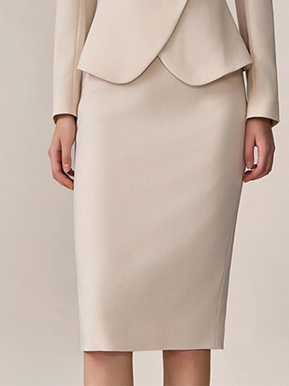 【Envío en 24 horas】Traje beige de solapa con temperamento de moda de alta gama