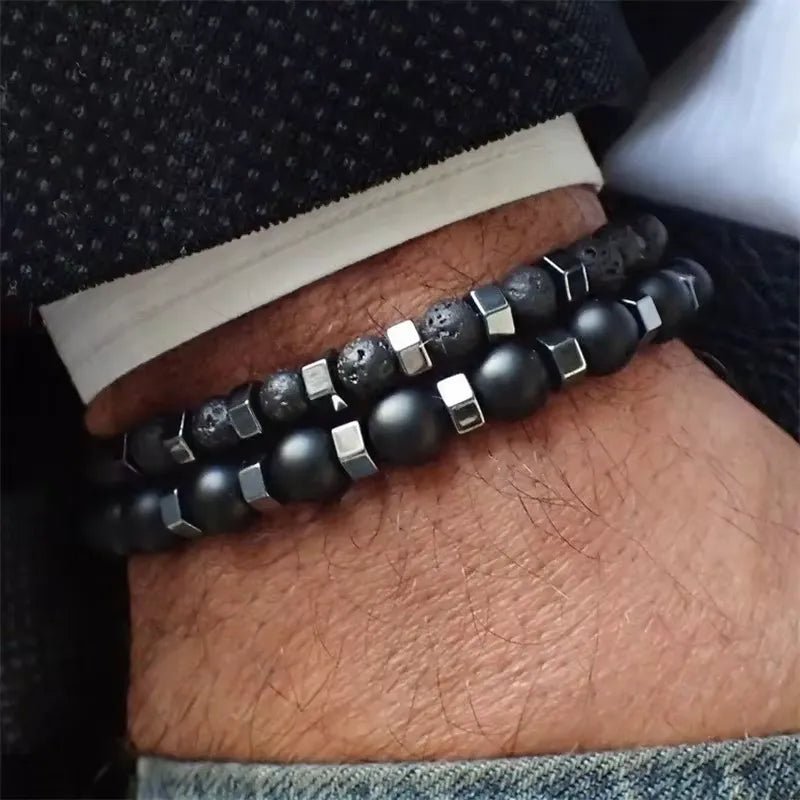 Lava Stone & Tiger Eye Bracelet Set - Stylunna