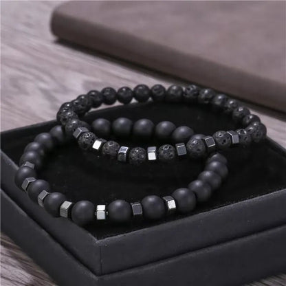 Lava Stone & Tiger Eye Bracelet Set - Stylunna