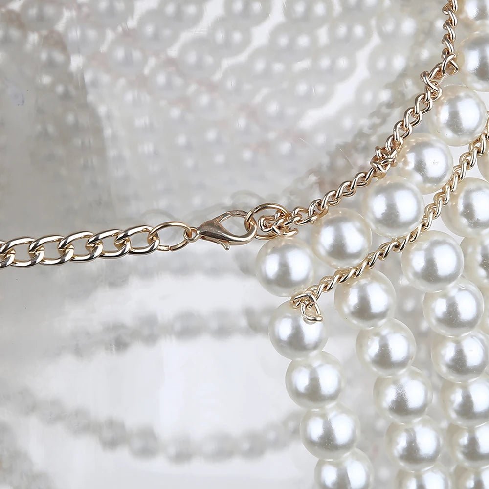 Pearl Body Chain Jewelry Top - Stylunna