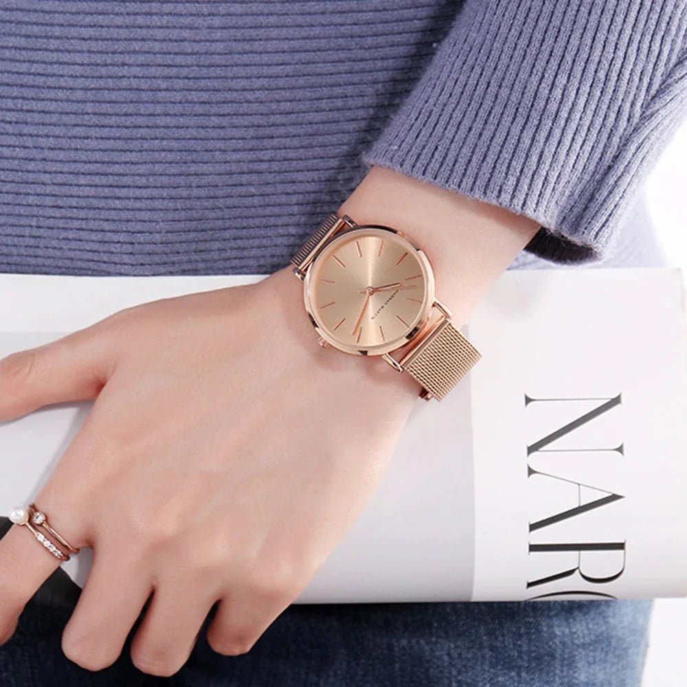 Rose Gold Luxury Quartz Watch - Stylunna