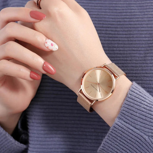 Rose Gold Luxury Quartz Watch - Stylunna