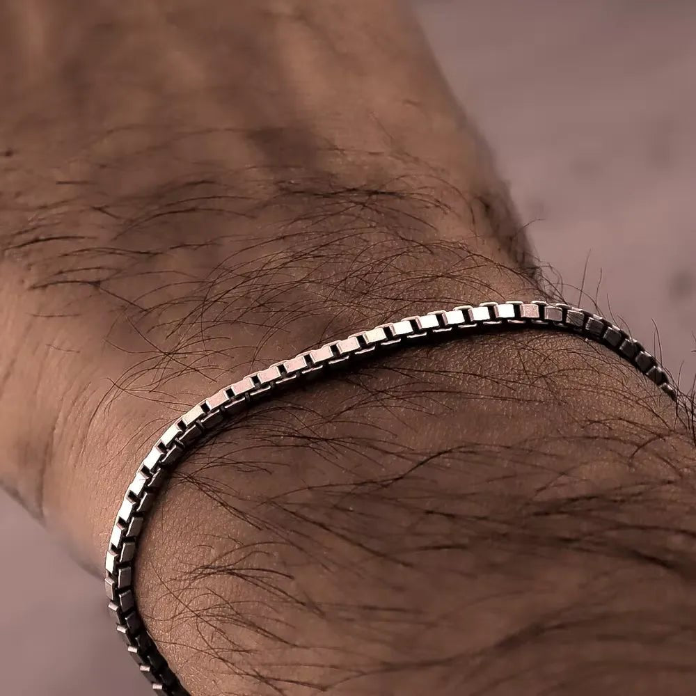 Silver Box Chain Minimalist Bracelet - Stylunna