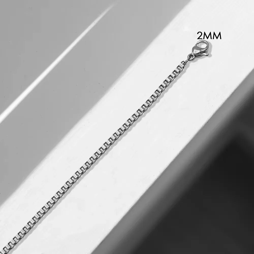 Silver Box Chain Minimalist Bracelet - Stylunna