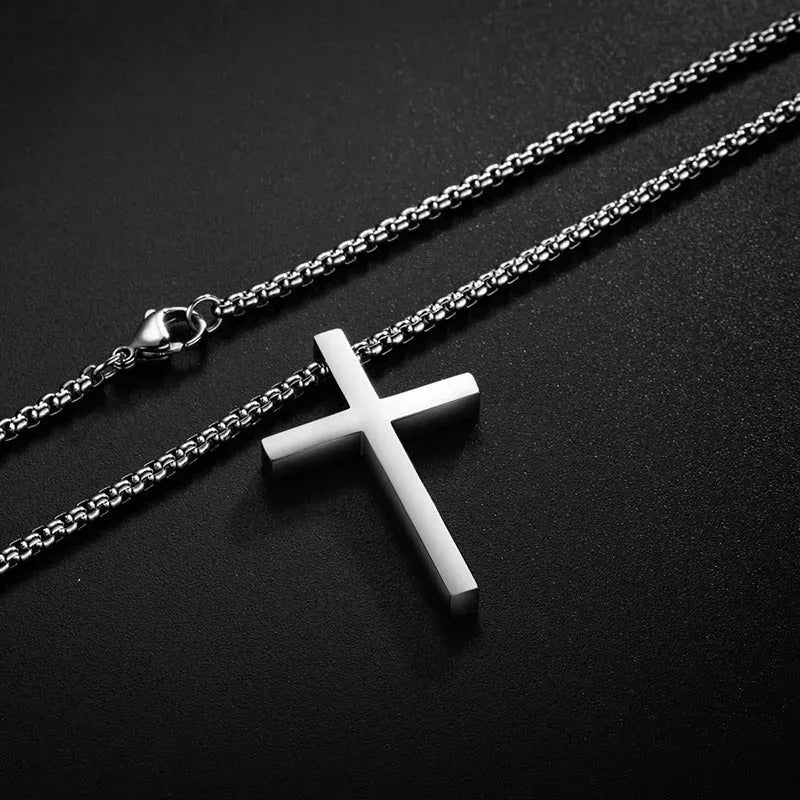 Stainless Steel Cross Pendant Necklace - Stylunna