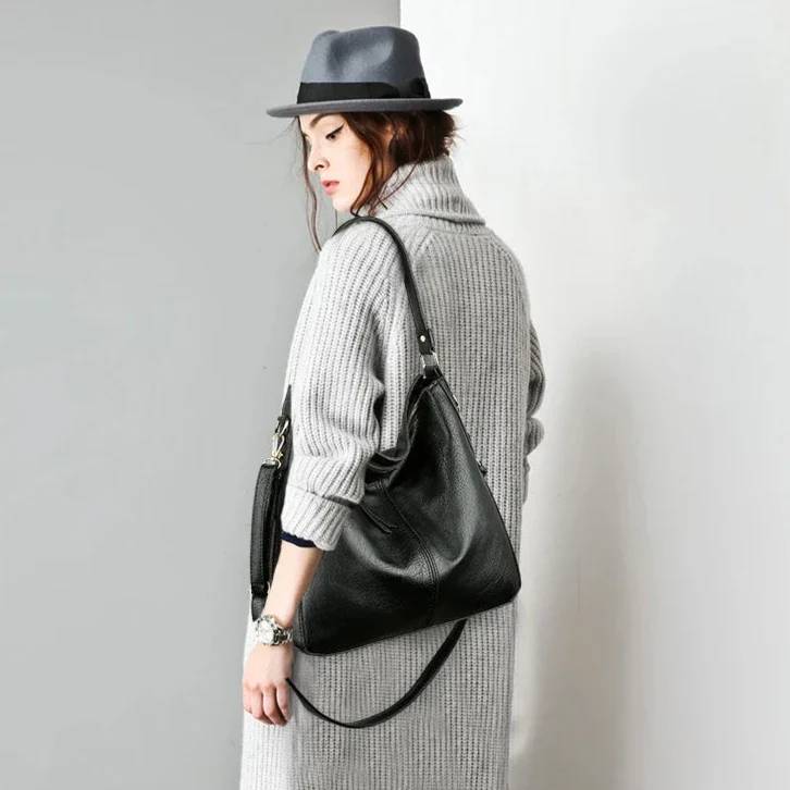 Vintage Leather Hobo Bag - Stylunna