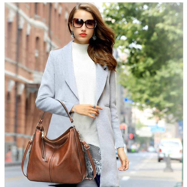 Vintage Leather Hobo Bag - Stylunna