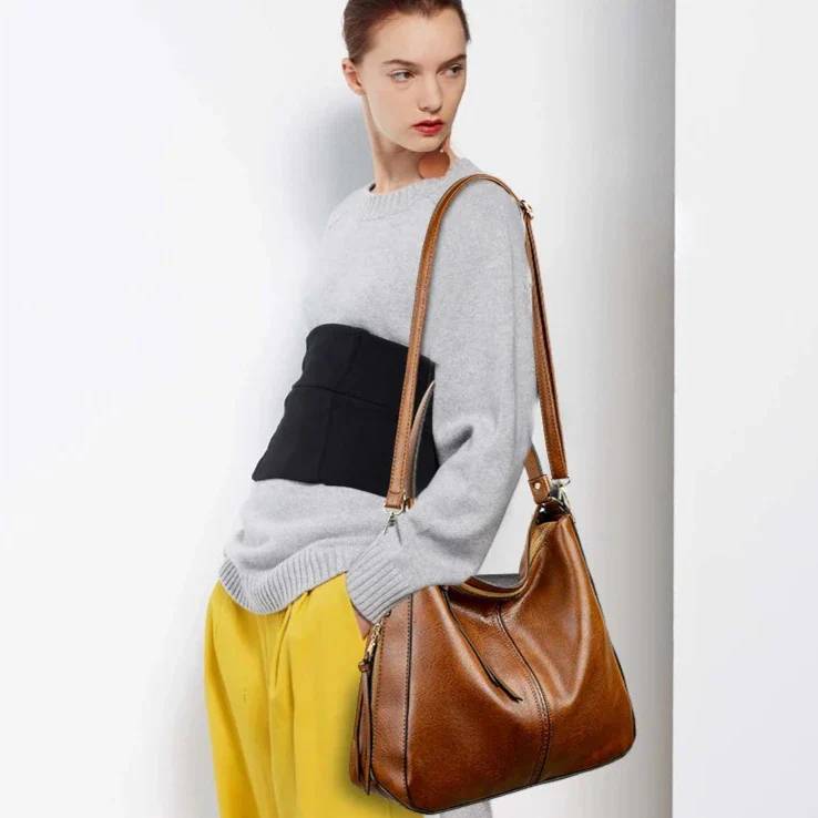 Vintage Leather Hobo Bag - Stylunna