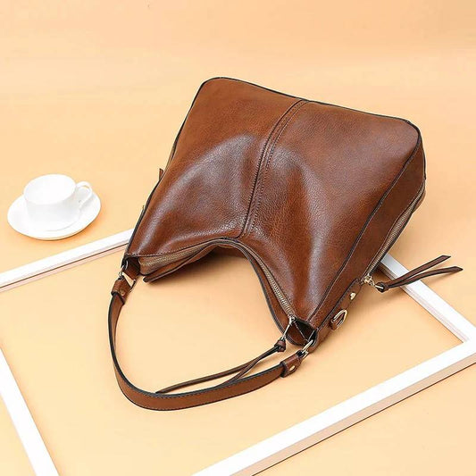 Vintage Leather Hobo Bag - Stylunna